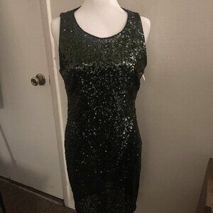 Holiday Hunter Green Sequins Dress